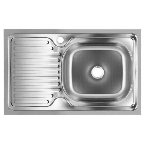 Chiuveta inox pentru blat 43.5x76 cm anticalcar cu preaplin FREDDO ERT-SN 9002D, dreapta